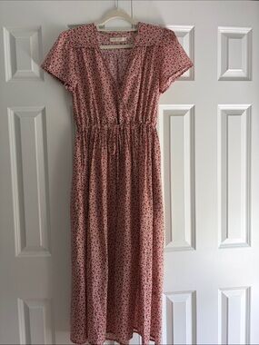 Christy Dawn Pink Rosebud Print Midi Dress